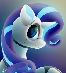 Size: 2250x2500 | Tagged: safe, artist:symbianl, character:rarity, species:pony, license:cc-by-nc-nd, raribot, robot, robot pony, roboticization, solo