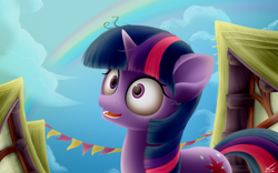 Size: 2800x1750 | Tagged: safe, artist:symbianl, character:twilight sparkle, episode:swarm of the century, g4, my little pony: friendship is magic, license:cc-by-nc-nd, rainbow, solo, twilight snapple