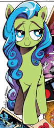 Size: 416x980 | Tagged: safe, artist:andypriceart, idw, character:tealove, species:earth pony, species:pony, female, lidded eyes, mare, solo focus, zen and the art of gazebo repair
