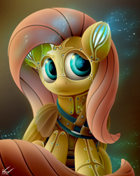 Size: 2000x2500 | Tagged: safe, artist:symbianl, character:fluttershy, species:pony, license:cc-by-nc-nd, flutterbot, robot, robot pony, roboticization, solo, symbianl is trying to murder us