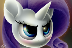 Size: 3000x2000 | Tagged: safe, artist:symbianl, character:rarity, episode:castle sweet castle, g4, my little pony: friendship is magic, license:cc-by-nc-nd, angry, blushing, cute, fluffy, raribetes, solo