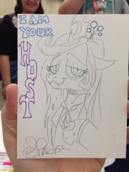 Size: 768x1024 | Tagged: safe, artist:andypriceart, character:queen chrysalis, species:changeling, andy price, classy, disney, disneyland, drawing, female, haunted mansion, photo, sketch, solo, the haunted mansion, traditional art, walt disney world, welcome foolish mortals