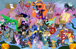 Size: 5999x3845 | Tagged: safe, artist:hooon, idw, character:adagio dazzle, character:ahuizotl, character:angel bunny, character:aria blaze, character:arimaspi, character:babs seed, character:basil, character:chimera sisters, character:diamond tiara, character:discord, character:doctor caballeron, character:dumbbell, character:fido, character:flam, character:flim, character:flutterbat, character:fluttershy, character:garble, character:gilda, character:hoops, character:iron will, character:king sombra, character:lightning dust, character:lord tirek, character:mane-iac, character:midnight sparkle, character:nightmare moon, character:nightmare rarity, character:prince blueblood, character:princess luna, character:quarterback, character:queen chrysalis, character:rarity, character:rover, character:screwball, character:silver spoon, character:smooze, character:snails, character:snips, character:snowbutt mctwinkles, character:sonata dusk, character:spike, character:starlight glimmer, character:sunset shimmer, character:suri polomare, character:tantabus, character:trixie, character:twilight sparkle, character:twilight sparkle (scitwi), character:wind rider, oc, oc:kydose, species:bat pony, species:changeling, species:chimera, species:cockatrice, species:diamond dog, species:griffon, species:pony, species:unicorn, equestria girls:friendship games, equestria girls:rainbow rocks, g4, my little pony:equestria girls, season 1, season 4, season 5, alicorn amulet, antagonist, apple, bee, big boy the cloud gremlin, black vine, buck withers, bugbear, cerberus, cerberus (character), changeling officer, chaos is magic, cirrus cloud, cloud gremlins, clump, cragadile, crocodile, duality, flim flam brothers, flim flam miracle curative tonic, fruit bat, fume, greed spike, headless, headless horse, hydra, inspiration manifestation book, king longhorn, larry, manny roar, manticore, midnight sparkle, multiple heads, mustachioed apple, olden pony, parasprite, quarray eel, reginald, rough diamond, runt the cloud gremlin, scariest cave in equestria, score, season 2, season 3, spear (dragon), spikezilla, spot, tatzlwurm, the dazzlings, three heads, timber wolf, ursa minor, vampire fruit bat, well-to-do, yeti