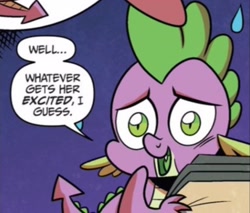 Size: 951x812 | Tagged: safe, idw, character:spike, comic, out of context, reaction image, solo