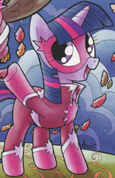 Size: 1290x1990 | Tagged: safe, idw, character:twilight sparkle, clothing, costume, outfit catalog, solo, superhero