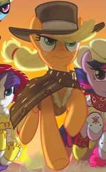 Size: 503x813 | Tagged: safe, idw, character:applejack, character:rainbow dash, character:rarity, character:twilight sparkle, back to the future, clothing, costume, cowgirl, cowgirl outfit, jessie (toy story), lone ranger, marty mcfly, outfit catalog, the man with no name, toy story