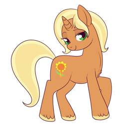 Size: 550x566 | Tagged: safe, artist:lulubell, idw, character:sunflower spectacle, species:pony, species:unicorn, g4, female, mare, simple background, solo, transparent background, unshorn fetlocks