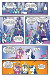 Size: 1041x1600 | Tagged: safe, artist:tonyfleecs, idw, character:prince blueblood, character:princess cadance, character:princess celestia, character:shining armor, preview