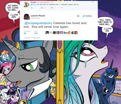 Size: 736x636 | Tagged: safe, idw, character:good king sombra, character:king sombra, character:princess celestia, comic drama, harsher in hindsight, lauren faust, mirror universe, word of faust