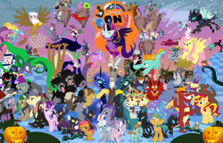 Size: 5999x3845 | Tagged: safe, artist:hooon, idw, character:adagio dazzle, character:ahuizotl, character:angel bunny, character:aria blaze, character:arimaspi, character:babs seed, character:basil, character:chimera sisters, character:diamond tiara, character:discord, character:doctor caballeron, character:dumbbell, character:fido, character:flam, character:flim, character:flutterbat, character:fluttershy, character:gilda, character:iron will, character:king sombra, character:lightning dust, character:lord tirek, character:mane-iac, character:midnight sparkle, character:nightmare moon, character:nightmare rarity, character:prince blueblood, character:prince rutherford, character:princess luna, character:principal abacus cinch, character:queen chrysalis, character:radiant hope, character:rarity, character:silver spoon, character:smooze, character:snails, character:snips, character:sonata dusk, character:spike, character:spoiled rich, character:starlight glimmer, character:street rat, character:sunset shimmer, character:suri polomare, character:svengallop, character:tantabus, character:trixie, character:twilight sparkle, character:twilight sparkle (scitwi), character:wind rider, oc, oc:kydose, species:bat pony, species:changeling, species:chimera, species:cockatrice, species:diamond dog, species:dragon, species:eqg human, species:griffon, species:siren, species:umbrum, equestria girls:friendship games, equestria girls:rainbow rocks, g4, my little pony:equestria girls, season 1, season 4, season 5, alicorn amulet, antagonist, bee, big boy the cloud gremlin, black vine, buck withers, bugbear, cerberus, cerberus (character), changeling officer, chaos is magic, cirrus cloud, cloud gremlins, clump, cragadile, crocodile, decepticolt, duality, flim flam brothers, flim flam miracle curative tonic, fruit bat, goldcap, greed spike, headless, headless horse, hydra, inspiration manifestation book, ira, king longhorn, larry, manticore, marine sandwich, midnight sparkle, multiple heads, mustachioed apple, nosey news, olden pony, parasprite, quill (character), rabia, raridose, rough diamond, season 2, season 3, season 6, shadowbolts, spikezilla, the dazzlings, three heads, timber wolf, ursa minor, well-to-do, zappityhoof