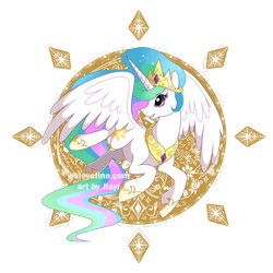 Size: 800x800 | Tagged: safe, artist:jiayi, character:princess celestia, species:alicorn, species:pony, abstract background, female, flying, looking back, mare, solo