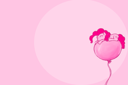 Size: 1801x1200 | Tagged: safe, artist:poptart36, character:pinkie pie, balloon, balloon sitting, micro, prone, sleeping, then watch her balloons lift her up to the sky, wallpaper