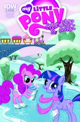 Size: 900x1366 | Tagged: safe, artist:stephbuscema, idw, official comic, character:pinkie pie, character:twilight sparkle, comic, cover, idw advertisement