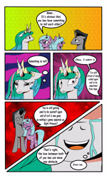 Size: 3000x5000 | Tagged: safe, artist:astroanimations, idw, character:king sombra, character:princess celestia, character:radiant hope, comic:celestia's yearning, ship:celestibra, ship:hopebra, comic, crying, love, male, reformed sombra, shipping, straight