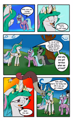 Size: 3000x5000 | Tagged: safe, artist:astroanimations, idw, character:discord, character:king sombra, character:princess celestia, character:radiant hope, comic:celestia's yearning, ship:dislestia, ship:hopebra, comic, crying, male, reformed sombra, shipping, straight, tears of joy