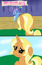 Size: 2584x3992 | Tagged: safe, artist:trixeed, idw, character:sunflower spectacle, character:trixie, species:pony, species:unicorn, g4, cute, diatrixes, female, filly, filly trixie, mare, younger