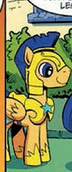 Size: 121x288 | Tagged: safe, idw, screencap, character:flash sentry, species:pegasus, species:pony, armor, cropped, helmet, idw micro series, smiling, solo, wings