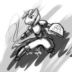 Size: 500x500 | Tagged: safe, artist:atticus83, character:shining armor, species:anthro, armor, shield
