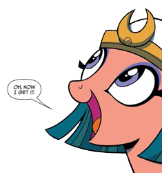 Size: 633x673 | Tagged: safe, artist:brendahickey, edit, idw, character:somnambula, species:pegasus, species:pony, g4, legends of magic, background removed, bust, cute, dialogue, female, looking up, mare, open mouth, simple background, smiling, solo, somnambetes, speech bubble, transparent background