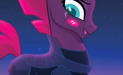 Size: 630x384 | Tagged: safe, edit, idw, character:tempest shadow, my little pony: the movie (2017), blushing, blushing profusely, comic, cute, my little pony: the movie adaptation, pretty pretty tempest, tempestbetes, tsundere, tsundere shadow