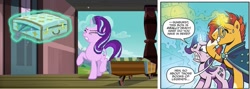 Size: 887x316 | Tagged: safe, idw, screencap, character:starlight glimmer, character:sunburst, episode:uncommon bond, g4, my little pony: friendship is magic, continuity, screencap comic, suitcase