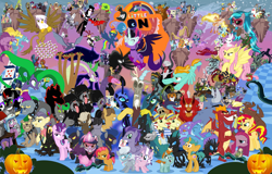 Size: 5999x3845 | Tagged: safe, artist:hooon, idw, character:adagio dazzle, character:ahuizotl, character:angel bunny, character:applejack, character:aria blaze, character:arimaspi, character:babs seed, character:bulk biceps, character:dandy grandeur, character:daybreaker, character:diamond tiara, character:discord, character:doctor caballeron, character:dumbbell, character:evil pie hater dash, character:fido, character:filthy rich, character:flam, character:flim, character:flutterbat, character:fluttershy, character:garble, character:gilda, character:gloriosa daisy, character:granny smith, character:grubber, character:hard hat, character:hoops, character:iron will, character:jet set, character:juniper montage, character:king sombra, character:lightning dust, character:lord tirek, character:midnight sparkle, character:nightmare moon, character:nightmare rarity, character:pharynx, character:pinkamena diane pie, character:pinkie pie, character:pony of shadows, character:prince blueblood, character:prince rutherford, character:princess celestia, character:princess luna, character:principal abacus cinch, character:quarterback, character:queen chrysalis, character:radiant hope, character:rainbow dash, character:rarity, character:rover, character:shadow lock, character:silver spoon, character:smooze, character:snails, character:snips, character:snowbutt mctwinkles, character:sonata dusk, character:sphinx, character:spike, character:spoiled rich, character:starlight glimmer, character:storm king, character:street rat, character:stygian, character:sunset shimmer, character:suri polomare, character:svengallop, character:tantabus, character:tempest shadow, character:trixie, character:twilight sparkle, character:twilight sparkle (alicorn), character:twilight sparkle (scitwi), character:upper crust, character:wind rider, character:wrangler, character:zesty gourmand, oc, oc:kydose, species:alicorn, species:bat pony, species:changeling, species:cockatrice, species:diamond dog, species:draconequus, species:dragon, species:earth pony, species:griffon, species:minotaur, species:pegasus, species:pony, species:siren, species:sphinx, species:umbrum, species:unicorn, species:yak, episode:secrets and pies, g4, my little pony: friendship is magic, my little pony: the movie (2017), my little pony:equestria girls, accord, alicorn amulet, anger magic, antagonist, bee, big boy the cloud gremlin, big cat, black vine, bugbear, cape, cat, cerberus, changeling queen, chaos is magic, cheetah, clothing, cloud gremlins, clump, cragadile, crocodile, equestria girls ponified, equestria's monster girls, flash bee, flim flam brothers, flim flam miracle curative tonic, floating island, fruit bat, fume, gaea everfree, giant spider, greed spike, halloween, hard hat, hat, headless, headless horse, holiday, hydra, ira, jack-o-lantern, king timber wolf, lynx, magic, mane six, manticore, midnight sparkle, multiple heads, mustachioed apple, olden pony, panther, parasprite, ponies of dark water, ponified, professor flintheart, pumpkin, quarray eel, queen bee, rabia, race swap, runt the cloud gremlin, score, shadowbolts, snips and snails, spear (dragon), sphinx oc, spikezilla, spot, squizard, staff, staff of sacanas, tatzlwurm, teenaged dragon, the dazzlings, three heads, tiger, timber wolf, trixie's cape, trixie's hat, ursa minor, vampire fruit bat, vector, wall of tags, well-to-do, windigo, yeti