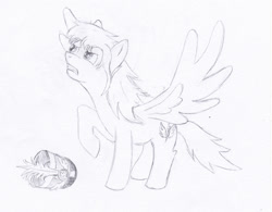 Size: 1860x1448 | Tagged: safe, artist:malte279, oc, oc only, oc:whistlewing, species:pegasus, species:pony, pen and paper rpg, protective pony platoons, sketch