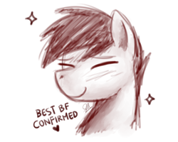 Size: 1280x1024 | Tagged: safe, artist:sugar morning, oc, oc only, oc:slipstream, species:pony, bust, cute, eyes closed, head, male, monochrome, portrait, simple background, sketch, solo, stallion, sweet
