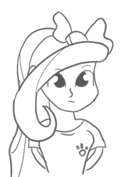 Size: 3166x4303 | Tagged: safe, artist:artiks, character:fluttershy, episode:good vibes, eqg summertime shorts, g4, my little pony:equestria girls, female, monochrome, solo