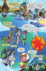 Size: 795x1222 | Tagged: safe, artist:tonyfleecs, idw, official comic, character:flash magnus, character:meadowbrook, character:mistmane, character:rockhoof, character:somnambula, character:star swirl the bearded, character:stygian, species:earth pony, species:pegasus, species:pony, species:unicorn, g4, legends of magic, curved horn, dialogue, female, glowpaz, jewelry, journey, male, mare, necklace, pillars of equestria, preview, speech bubble, stallion
