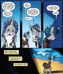 Size: 1035x1208 | Tagged: safe, artist:tonyfleecs, idw, official comic, character:star swirl the bearded, character:stygian, species:pony, species:unicorn, legends of magic, comic, dialogue, duo, male, speech bubble, stallion