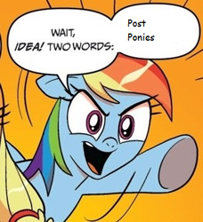 Size: 334x366 | Tagged: safe, idw, character:applejack, character:rainbow dash, comic, exploitable, meme, mods are asleep, two words meme