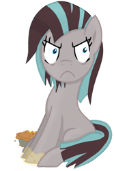 Size: 1000x1500 | Tagged: safe, artist:toyminator900, idw, species:earth pony, species:pony, friends forever, food, marine sandwich, pie, simple background, solo, transparent background, villains of equestria collab