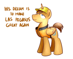 Size: 1280x1024 | Tagged: safe, artist:sugar morning, species:alicorn, species:pony, episode:grannies gone wild, g4, my little pony: friendship is magic, construction pony, donald trump, hard hat, hat, prince hardhat, prince of construction, simple background, solo, standing, white background