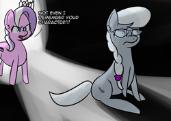 Size: 2184x1556 | Tagged: safe, artist:artiks, character:diamond tiara, character:silver spoon, species:earth pony, species:pony, abuse, crying, dialogue, duo, female, silverbuse, spoonabuse