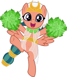 Size: 5292x6082 | Tagged: safe, artist:jhayarr23, idw, character:somnambula, species:pegasus, species:pony, g4, legends of magic, absurd resolution, belly button, cheering, cheerleader, cute, female, idw showified, looking at you, mare, open mouth, pom pom, simple background, solo, somnambetes, transparent background, vector