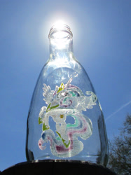 Size: 2170x2894 | Tagged: safe, artist:malte279, character:princess celestia, craft, engraving, glass, glass bottle, glass engraving, glass painting, sun