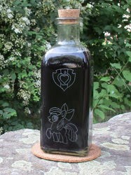 Size: 1316x1755 | Tagged: safe, artist:malte279, character:apple bloom, cutie mark, glass bottle, glass engraving, inked water