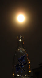 Size: 662x1208 | Tagged: safe, artist:malte279, character:princess luna, bottle, craft, glass engraving, glass painting, moon, moonlight