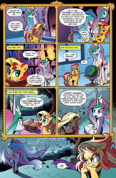 Size: 1073x1650 | Tagged: safe, idw, character:princess celestia, character:sunset shimmer, species:pony, advertisement, idw advertisement, plot, preview
