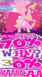 Size: 323x594 | Tagged: safe, artist:horsesplease, gameloft, idw, character:pinkie pie, species:alicorn, species:pony, aaaaaaaaaa, alicornified, caption, costs real money, costs real sanity, expand dong, exploitable meme, female, image macro, mare, meme, pinkiecorn, pose, princess of chaos, princess pinkie pie, race swap, raised hoof, raised leg, smiling, solo, sparkles, text, this will end in insanity, this will end in parties, this will end in tears, wat, why, why gameloft why, wow! glimmer, xk-class end-of-the-world scenario