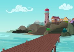 Size: 3508x2480 | Tagged: safe, artist:malte279, equestria girls:rollercoaster of friendship, g4, my little pony:equestria girls, background, coast, free to use, harbor, landing, lighthouse, mostly sunny, no pony, ocean, pier, stock image, stock vector, water