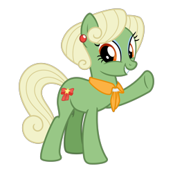 Size: 3200x3200 | Tagged: safe, artist:cheezedoodle96, idw, character:aunt holiday, species:earth pony, species:pony, .svg available, alternate design, clothing, female, idw showified, looking at you, mare, ponyville mysteries, scarf, simple background, svg, transparent background, vector, waving