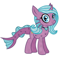 Size: 1685x1618 | Tagged: safe, artist:lightningbolt, derpibooru original, idw, character:radiant hope, species:crystal pony, .svg available, crystal heart, crystallized, curved horn, fangs, female, fins, fish tail, gem, half-siren, idw showified, jewelry, necklace, simple background, siren gem, slit eyes, solo, species swap, standing, transparent background, vector