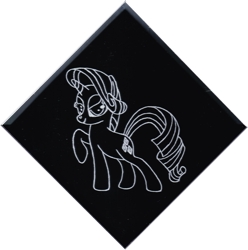 Size: 2500x2524 | Tagged: safe, artist:malte279, character:rarity, craft, engraving, glass engraving, mirror, mirror engraving, outlines only, wip