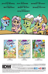 Size: 994x1528 | Tagged: safe, artist:pencils, idw, official comic, character:apple rose, character:auntie applesauce, character:goldie delicious, character:granny smith, character:rainbow dash, species:earth pony, species:pony, female, gold horseshoe gals, mare, preview