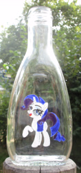 Size: 2217x4683 | Tagged: safe, artist:malte279, character:rarity, bottle, craft, glass engraving, glass painting, rarity day