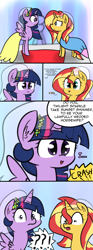 Size: 1665x4484 | Tagged: safe, artist:artiks, character:sunset shimmer, character:twilight sparkle, character:twilight sparkle (alicorn), species:alicorn, species:pony, species:unicorn, comic:snarflegrr angerpone, ship:sunsetsparkle, clothing, comic, dialogue, dress, female, lesbian, mare, marriage, shipping, wedding, wedding dress