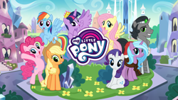 Size: 2560x1440 | Tagged: safe, gameloft, idw, character:applejack, character:fluttershy, character:king sombra, character:pinkie pie, character:radiant hope, character:rainbow dash, character:rarity, character:twilight sparkle, character:twilight sparkle (alicorn), species:alicorn, species:earth pony, species:pegasus, species:pony, species:unicorn, crystal empire, female, game, gift code, idw showified, male, mane six, mare, my little pony logo, reformed sombra, siege of the crystal empire, stallion
