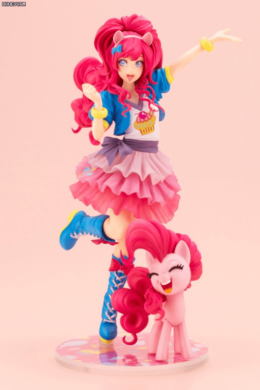 Size: 534x800 | Tagged: safe, kotobukiya, official, character:pinkie pie, species:human, species:pony, my little pony:equestria girls, animated, boots, clothing, cute, diapinkes, figure, human coloration, humanized, kotobukiya pinkie pie, moe, my little pony, pony ears, shoes, skirt, stop motion, toy